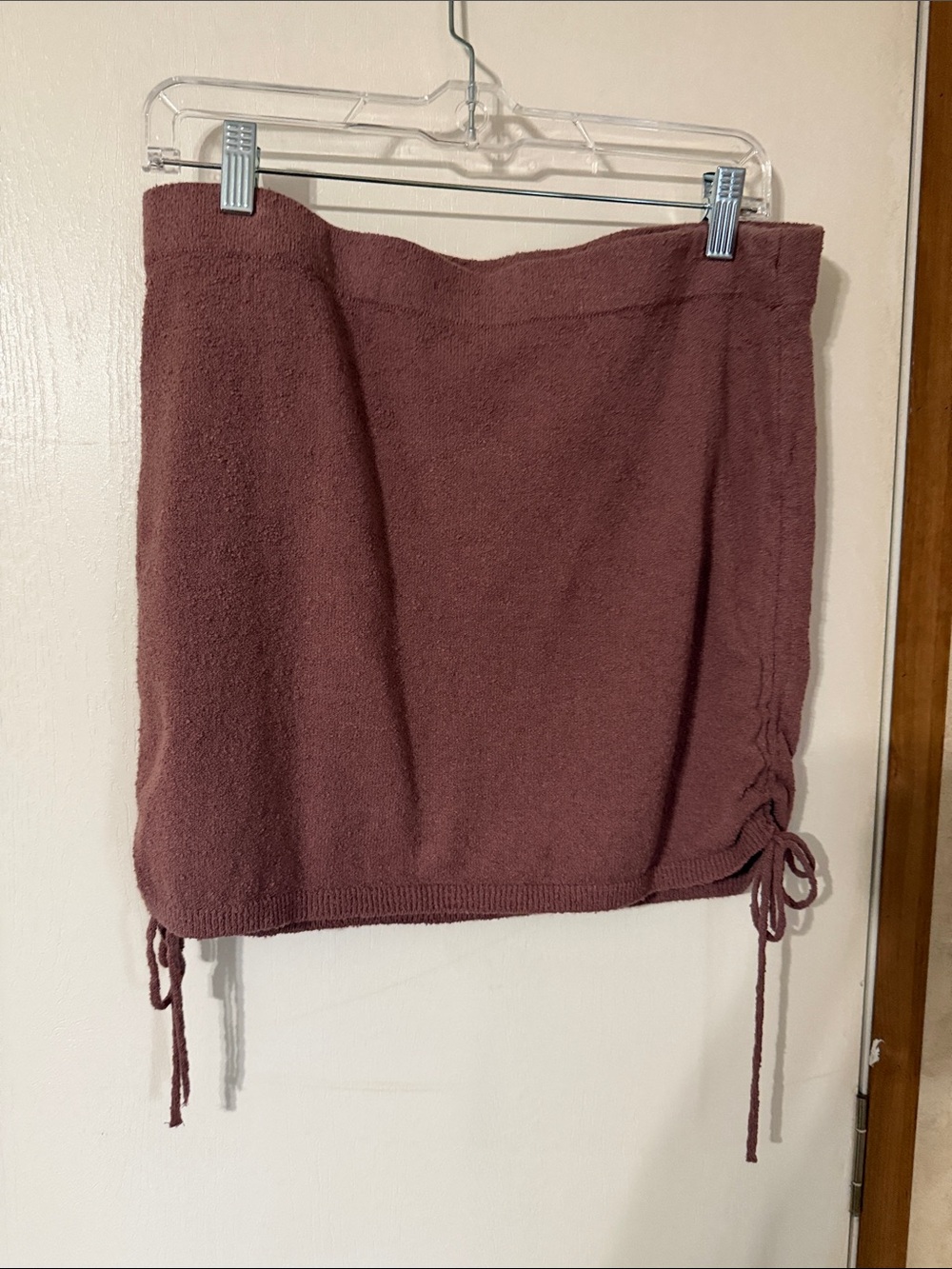 FREE PEOPLE Women’s Knit Drawstring Mini Skirt - Dusty Mauve